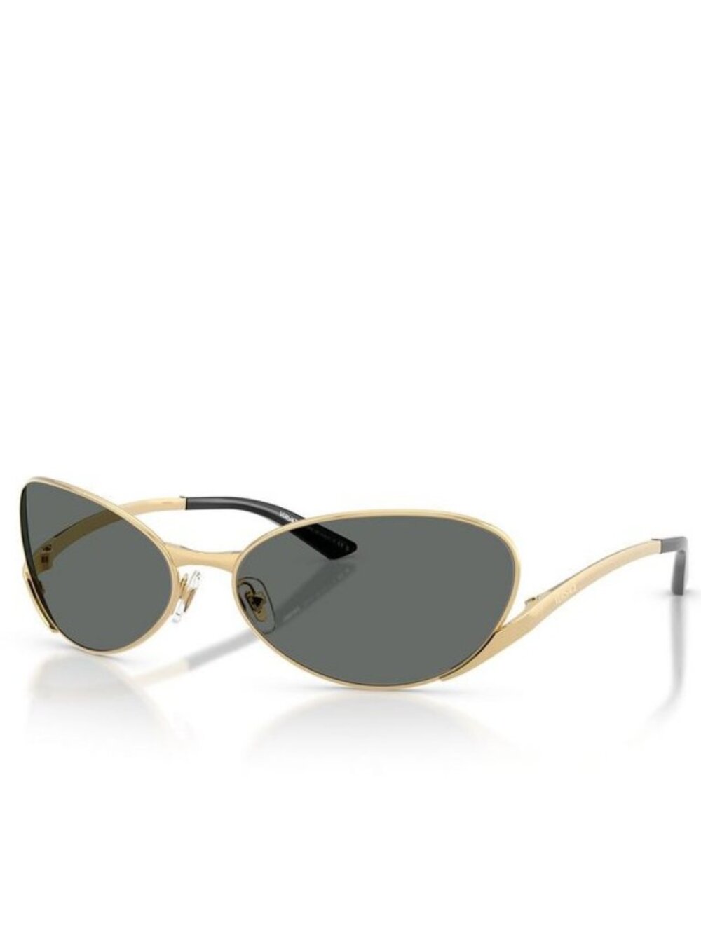 NWT Versace VE2285 100287 Gold  Gray Metal Cat Eye Sunglasses